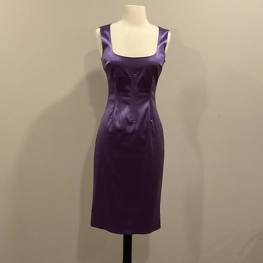 Elegant Purple Satin Dress